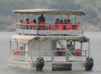 Boat cruiser in Queen Elizabeth and Murchison Falls National Parks