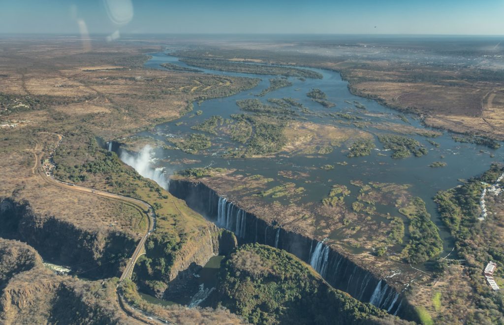 Victoria falls seen from Zimbabwe